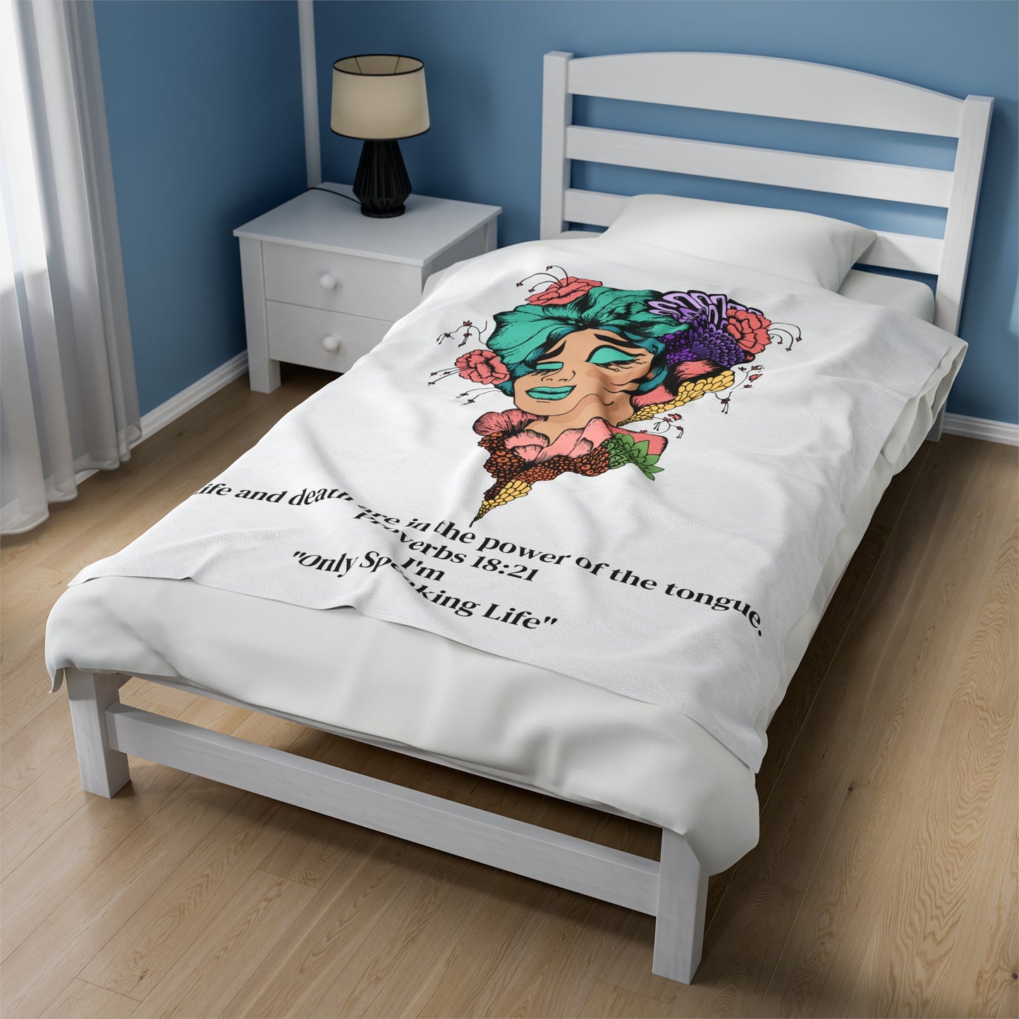 Inspirational Velveteen Plush Blanket with Proverbs Quote - Cozy Home Décor for Comfort & Reflection