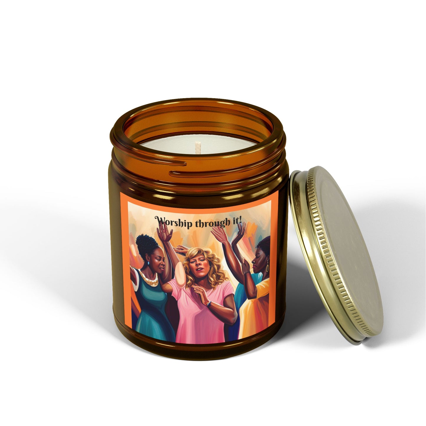 Worship Through It - Scented Candle - Coconut Apricot Wax (4oz, 9oz)