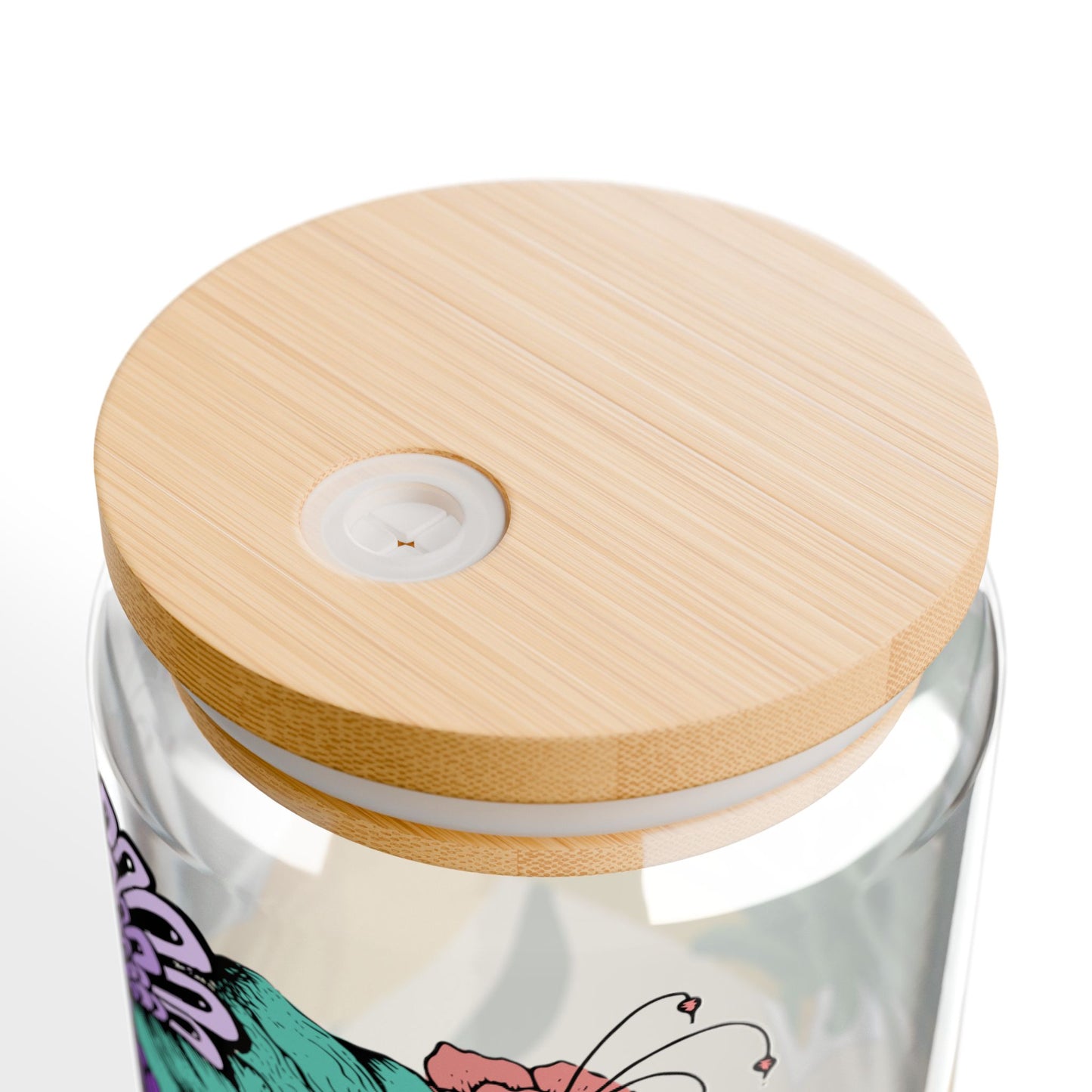 Boho Floral Sipper Glass - 16oz Tumbler with Straw