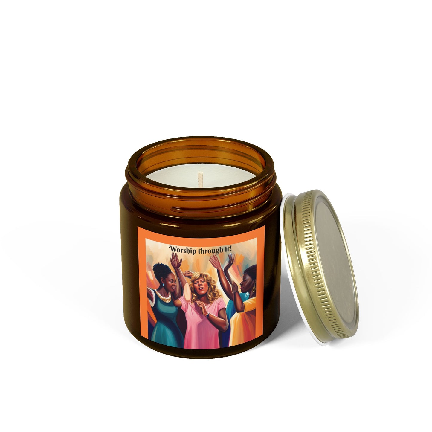 Worship Through It - Scented Candle - Coconut Apricot Wax (4oz, 9oz)