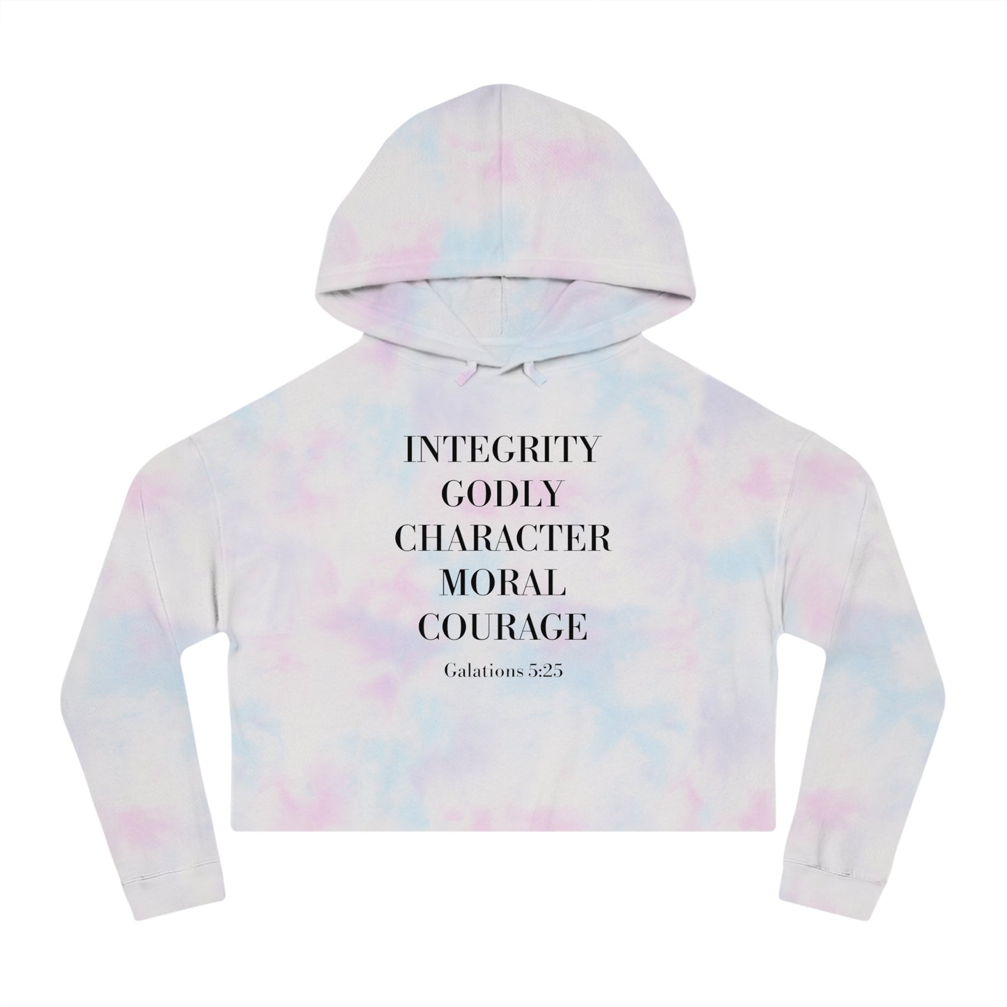 Integrity, Godly Character, Moral Courage - Inspirational Women's Cropped Hooded Sweatshirt