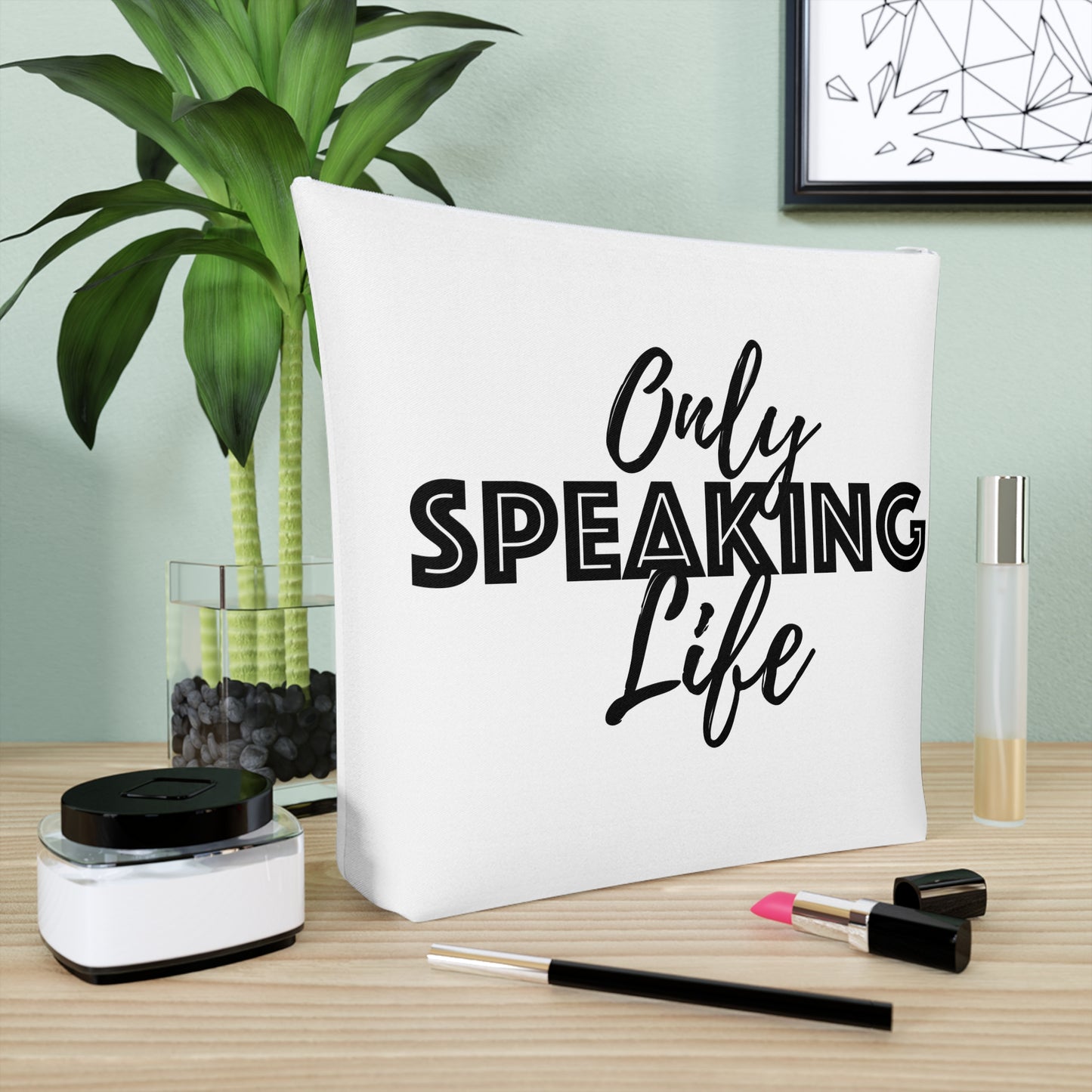 Only Speaking Life Cotton Cosmetic Bag