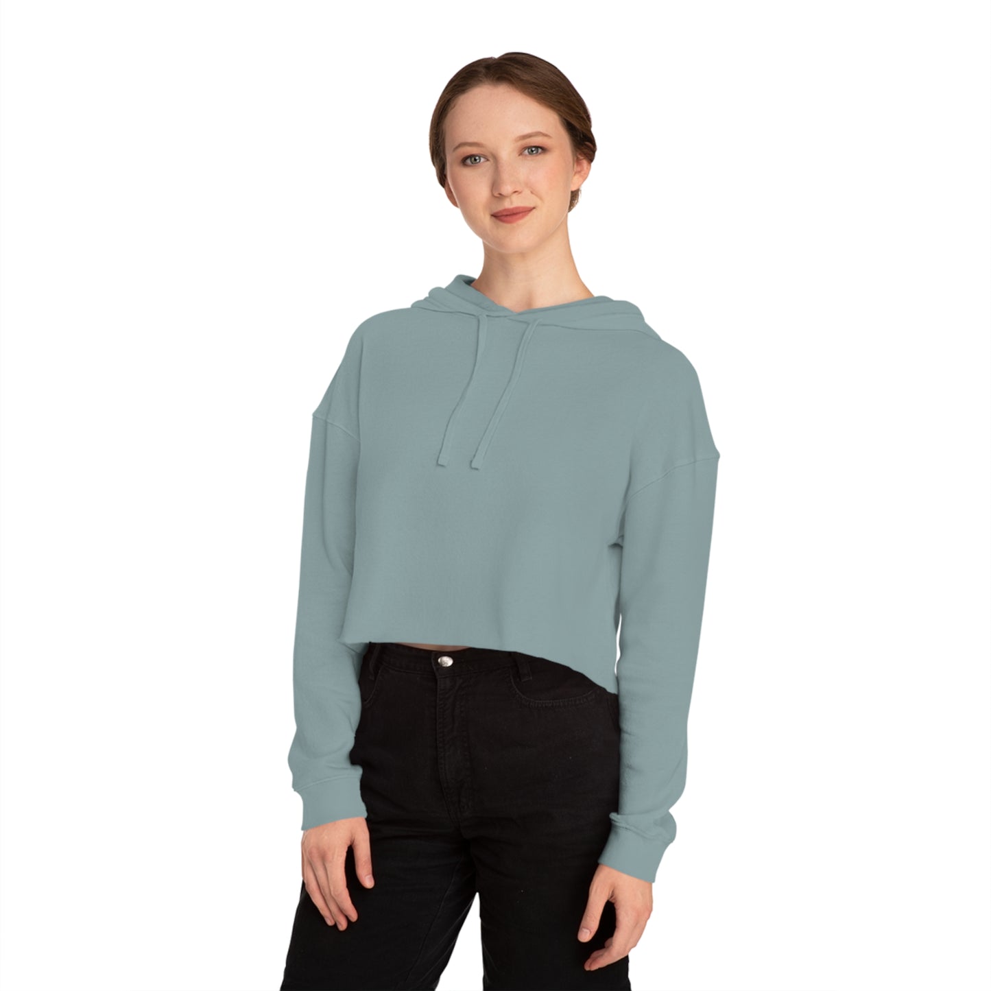 Don't Be That Person - Inspirational Women's Cropped Hooded Sweatshirt (logo on the back)