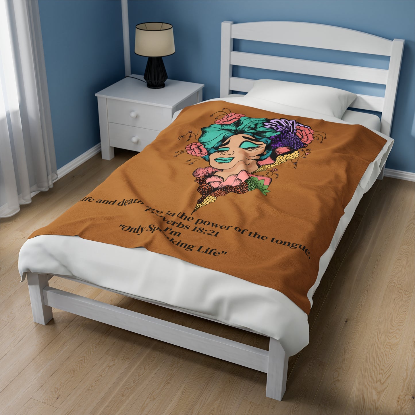 Inspirational Velveteen Plush Blanket with Proverbs Quote - Cozy Home Décor for Comfort & Reflection