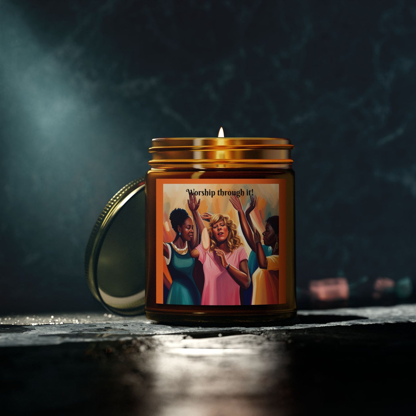 Worship Through It - Scented Candle - Coconut Apricot Wax (4oz, 9oz)