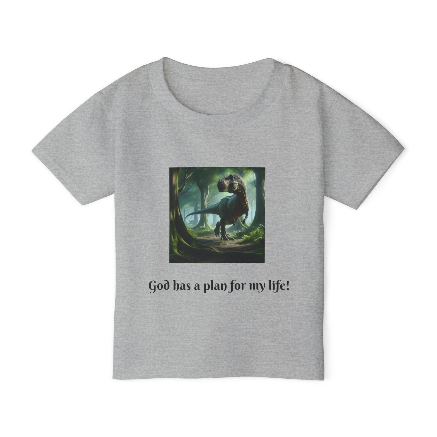 God has a plan for my life - Toddler Dinosaur T-shirt short sleeve