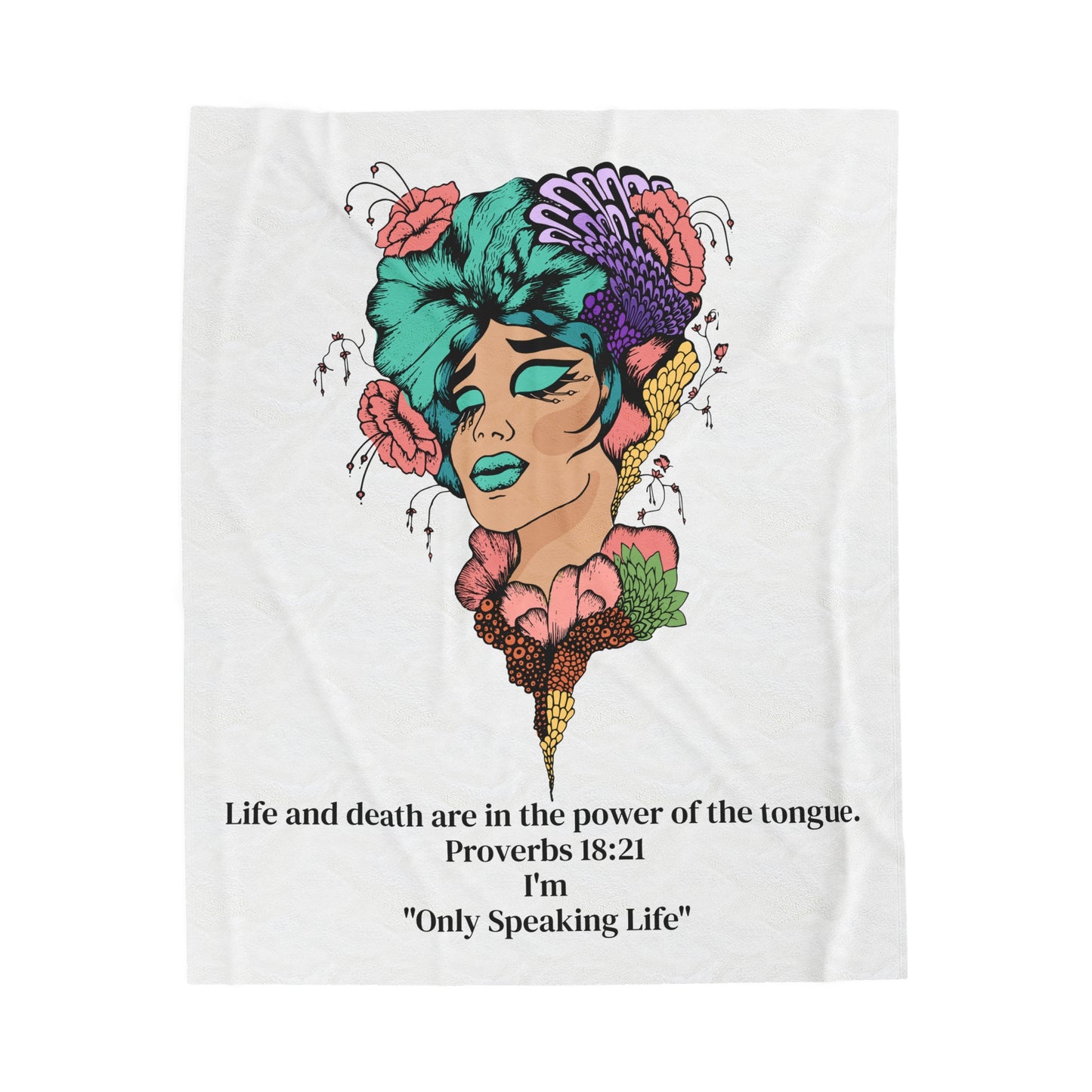 Inspirational Velveteen Plush Blanket with Proverbs Quote - Cozy Home Décor for Comfort & Reflection