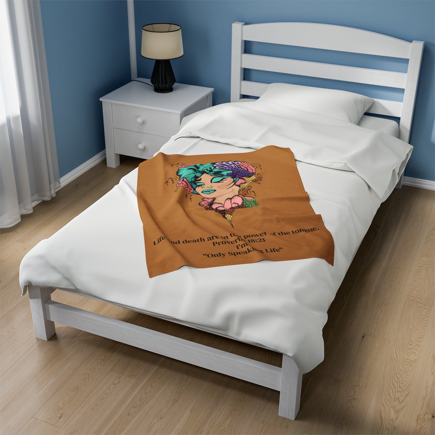 Inspirational Velveteen Plush Blanket with Proverbs Quote - Cozy Home Décor for Comfort & Reflection