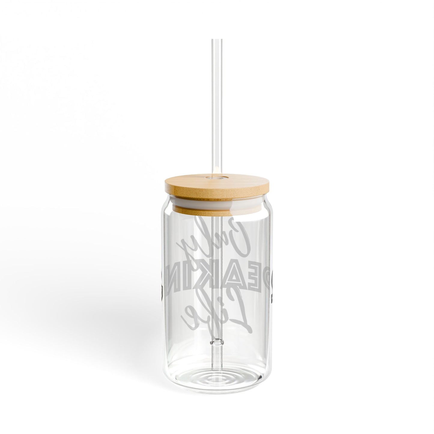 Only Speaking Life Sipper Glass - 16oz Transparent Drinkware with Bamboo Lid and Straw