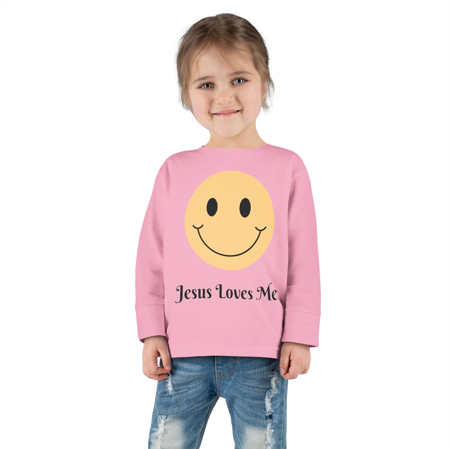 Jesus Loves Me - Smiley Face Toddler Long Sleeve T-shirt