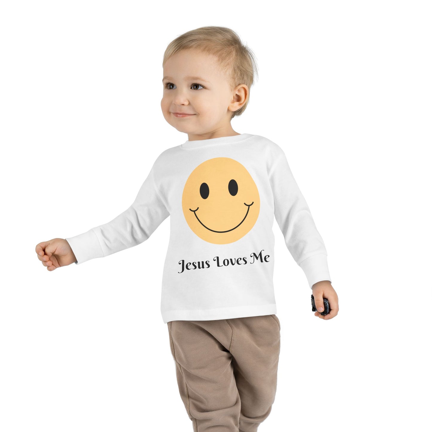 Jesus Loves Me - Smiley Face Toddler Long Sleeve T-shirt