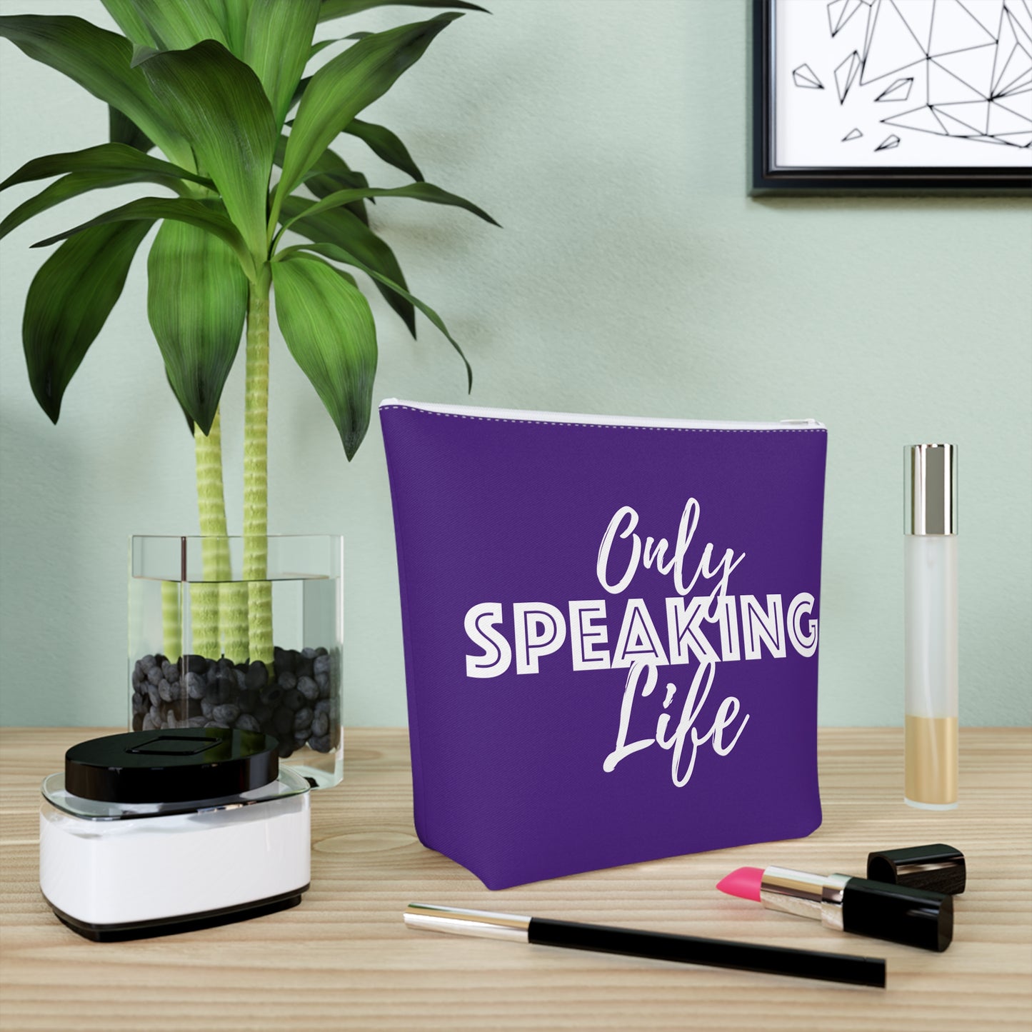 Only Speaking Life Cotton Cosmetic Bag