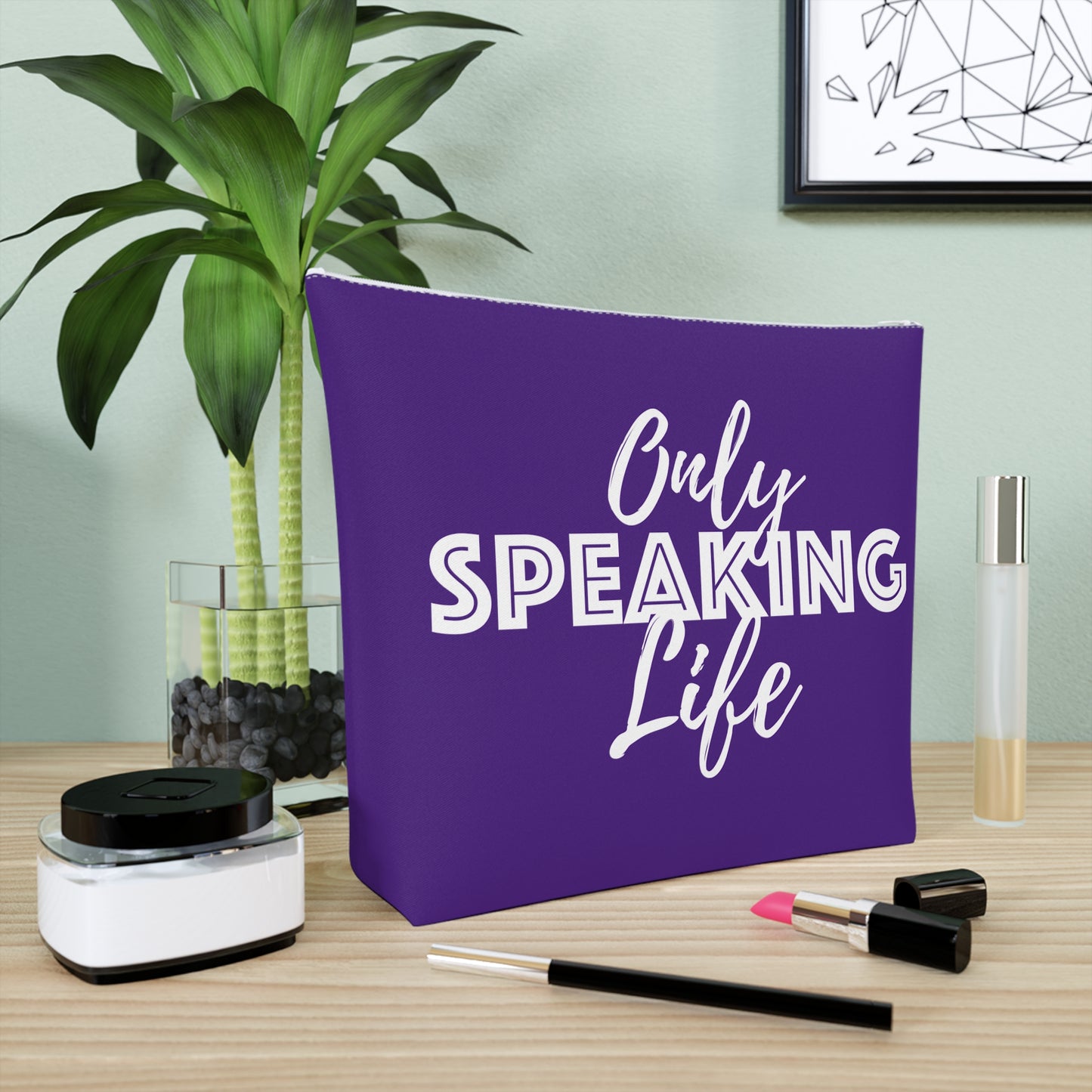 Only Speaking Life Cotton Cosmetic Bag