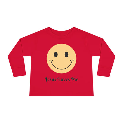 Jesus Loves Me - Smiley Face Toddler Long Sleeve T-shirt