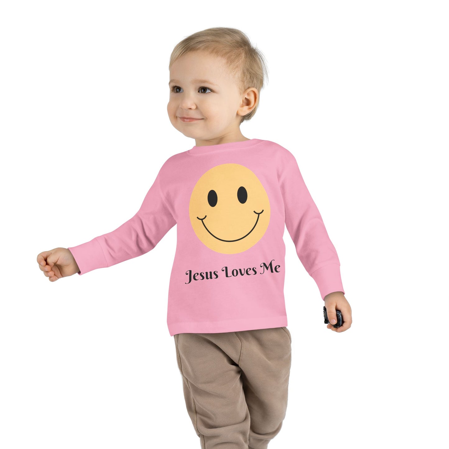 Jesus Loves Me - Smiley Face Toddler Long Sleeve T-shirt