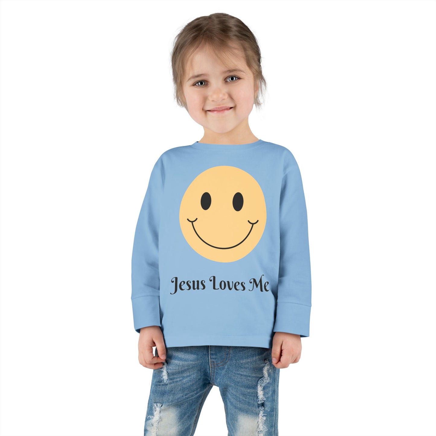 Jesus Loves Me - Smiley Face Toddler Long Sleeve T-shirt