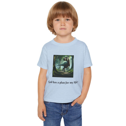 God has a plan for my life - Toddler Dinosaur T-shirt short sleeve