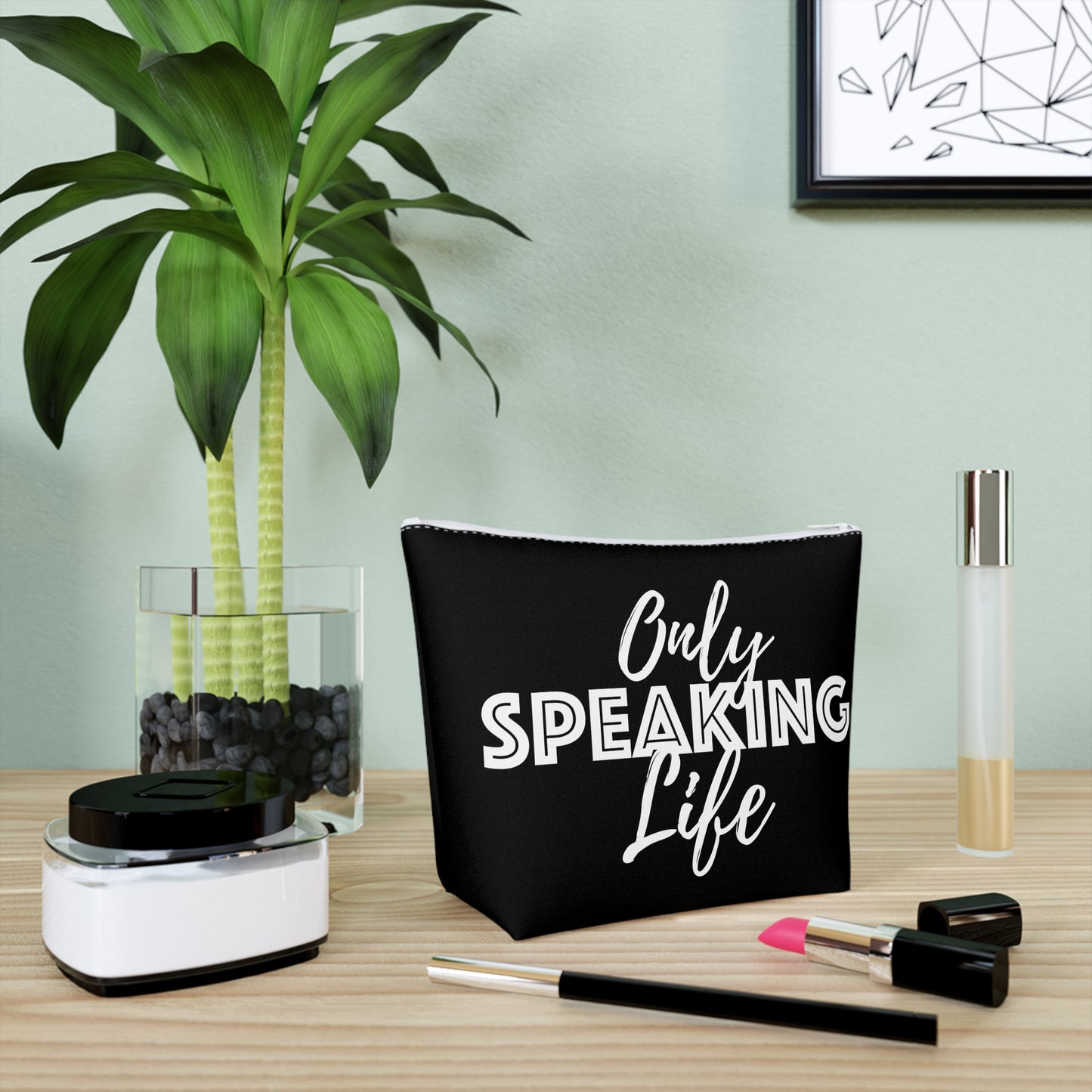 Only Speaking Life Cotton Cosmetic Bag