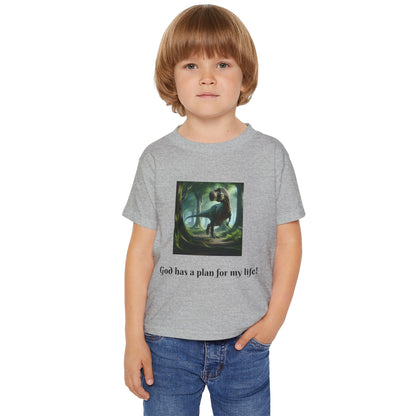 God has a plan for my life - Toddler Dinosaur T-shirt short sleeve