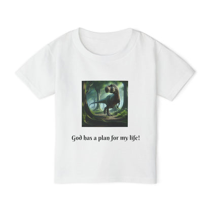 God has a plan for my life - Toddler Dinosaur T-shirt short sleeve