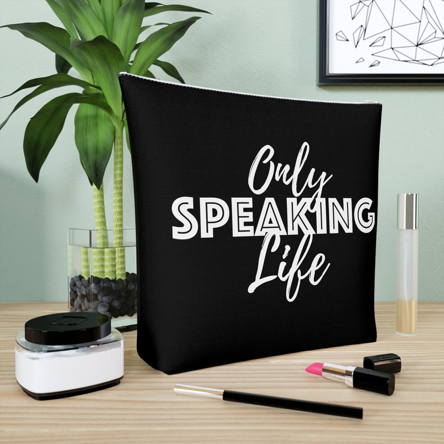 Only Speaking Life Cotton Cosmetic Bag