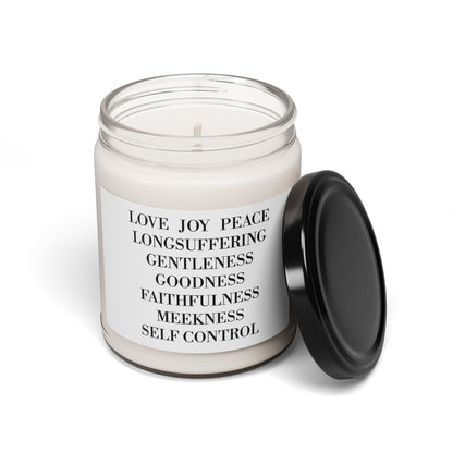 Inspirational Scented Soy Candle - Love, Joy, Peace Message