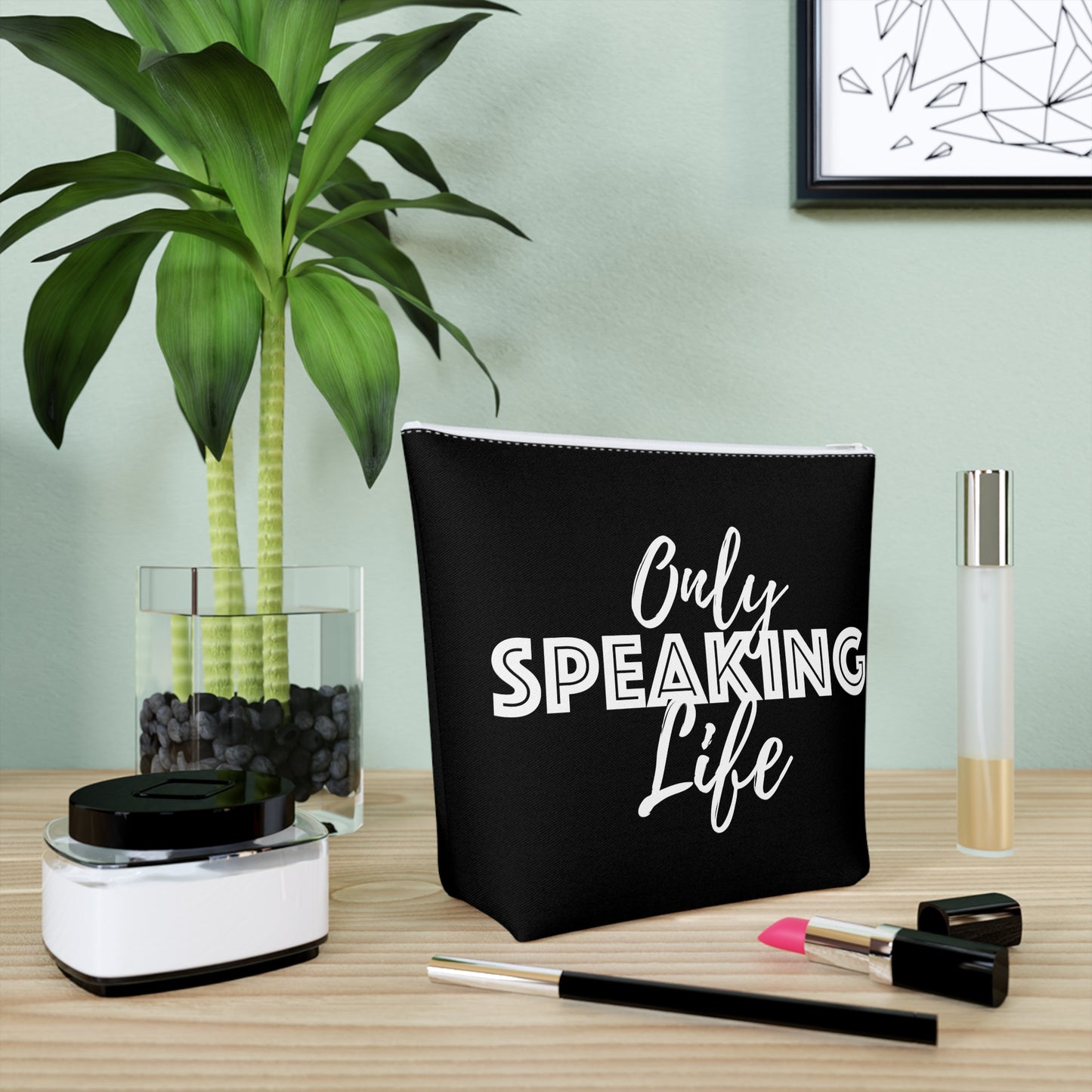 Only Speaking Life Cotton Cosmetic Bag