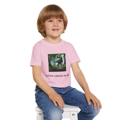 God has a plan for my life - Toddler Dinosaur T-shirt short sleeve