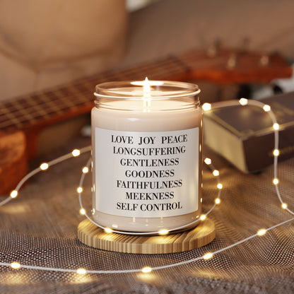 Inspirational Scented Soy Candle - Love, Joy, Peace Message